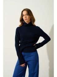 AUTHENTIC CASHMERE Kaszmirowy golf "Fornet" w kolorze granatowym rozmiar: M. Niebieskie swetry AUTHENTIC CASHMERE, m, bez wzorów, z kaszmiru, bez ramiączek. Za 391.99 zł.