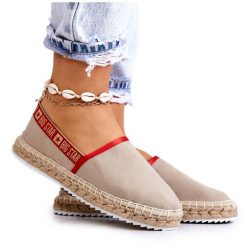 Materiałowe Espadryle Wsuwane Big Star JJ274879 Beżowe beżowy. Brązowe espadryle bez wzorów, z materiału, retro, bez obcasa. Za 205.59 zł.
