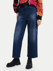 Desigual Jeansy Aimar 24WWDD18 Granatowy Wide Leg. Niebieskie jeansy Desigual, bez wzorów, z bawełny. Za 229.99 zł.