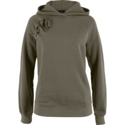 Bluza ze sznurowaniem bonprix ciemnooliwkowy. Bluzy marki KALENJI. Za 74.99 zł.