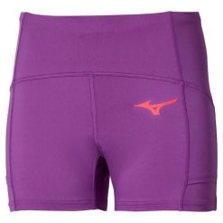 Szorty damskie Mizuno Flex. Czerwone szorty sportowe Mizuno, bez wzorów, z tkaniny, na fitness i siłownię. Za 158.00 zł.