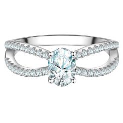 Trilani Pierscionek z Srebra Sterling w srebrze z Cyrkonia Pierścionki 1 ct Damski. Białe pierścionki Trilani, z cyrkonią, srebrne. Za 209.99 zł.