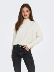 JDY Sweter w kolorze kremowym rozmiar: XL. Brązowe swetry JDY, xl, bez wzorów, prążkowane, bez ramiączek. Za 109.95 zł.