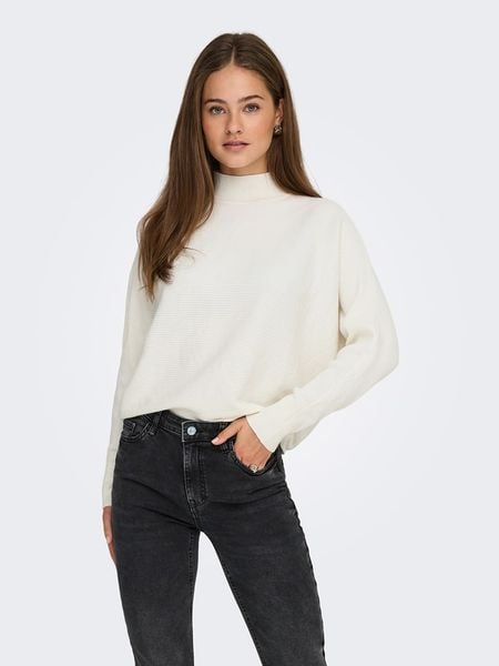 JDY Sweter w kolorze kremowym rozmiar: XL. Brązowe swetry JDY, xl, bez wzorów, prążkowane, bez ramiączek. Za 109.95 zł.