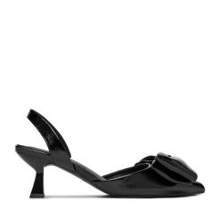 Czółenka JENNY. Czarne czółenka Jenny, bez wzorów, bez obcasa, bez zapięcia. Za 129.99 zł.