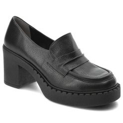 Czarne Półbuty Armodo Modne Buty Damskie. Czarne półbuty wsuwane Armodo, bez wzorów, z nubiku, eleganckie, bez obcasa, na obcasie. Za 339.99 zł.
