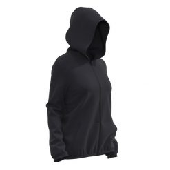 Bluza na zamek damska Domyos Gym & Pilates 100. Czarne bluzy bez kaptura DOMYOS, xl, bez wzorów, z bawełny, bez kaptura, na fitness i siłownię. Za 69.99 zł.