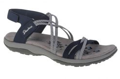 Buty do chodzenia damskie Skechers Reggae Slim Takes Two. Niebieskie buty trekkingowe Skechers, na lato, z materiału, bez zapięcia. Za 221.99 zł.