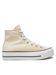 Converse Trampki Chuck Taylor All Star Lift Platform HI A08214C Beżowy. Brązowe trampki Converse, bez wzorów, z materiału, retro, bez zapięcia. Za 319.99 zł.