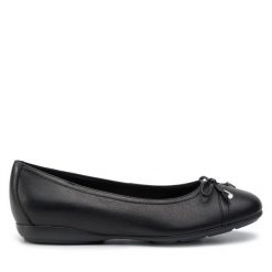 Baleriny Geox. Czarne baleriny Geox, bez wzorów, bez obcasa, bez zapięcia. Za 339.99 zł.