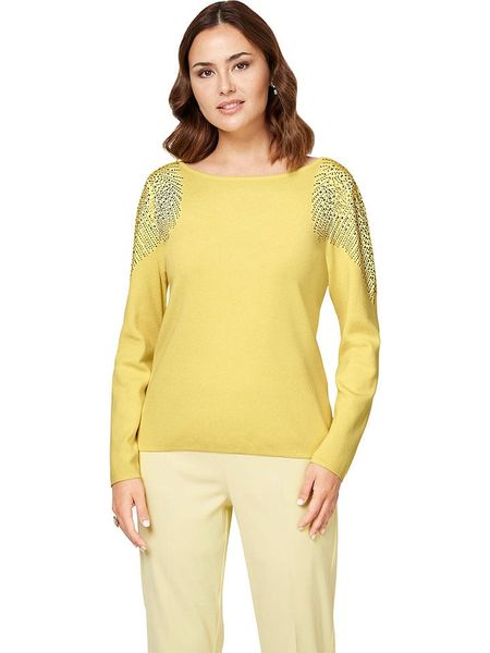 WITT WEIDEN Sweter w kolorze żółtym rozmiar: 42. Żółte swetry WITT WEIDEN, bez wzorów, ze splotem, bez ramiączek. Za 60.99 zł.