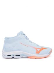 Mizuno Buty halowe Wave Lightning Pro Mid V1GC2665 Niebieski jasny. Niebieskie buty treningowe Mizuno, bez wzorów, z materiału, bez zapięcia. Za 559.99 zł.