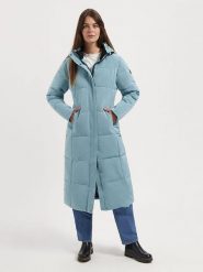 TRAVELIN' Płaszcz pikowany "Freya" w kolorze błękitnym rozmiar: L. Niebieskie płaszcze Travelin', l, bez wzorów, bez kaptura. Za 491.99 zł.