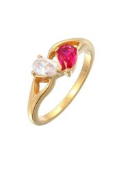 Elli Damski pierścionek zaręczynowy Infinity z cyrkonią i syntetycznym rubinem w srebrze próby 925 Sterling Silver Pierścionki 1 ct. Szare pierścionki Elli, z cyrkonią, pozłacane. Za 283.99 zł.