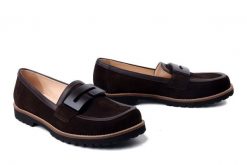 BIOECO BY ARKA 1058 2036+0522 czekolada, mokasyny damskie. Brązowe mokasyny Bioeco by Arka, bez wzorów, ze skóry. Za 365.42 zł.