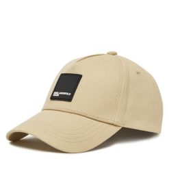 Czapka z daszkiem Karl Lagerfeld Jeans. Brązowe czapki z daszkiem Karl Lagerfeld Jeans, bez wzorów, z jeansu. Za 159.99 zł.