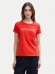 Tom Tailor Denim T-Shirt 1045417 Czerwony Regular Fit. Czerwone t-shirty TOM TAILOR DENIM, xl, bez wzorów, z bawełny, bez kołnierzyka, bez ramiączek. Za 49.99 zł.