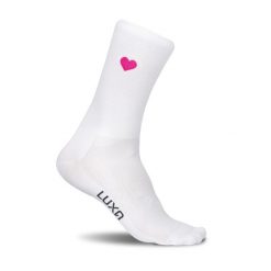Skarpetki Rowerowe LUXA Emoji Hearts. Białe skarpetki LUXA, bez wzorów, z elastanu. Za 69.00 zł.