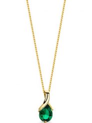 Diamant Exquis Złoty naszyjnik z zawieszką - dł. 45 cm rozmiar: onesize. Zielone naszyjniki Diamant Exquis, z materiału, z szmaragdem, złote. Za 1,187.99 zł.