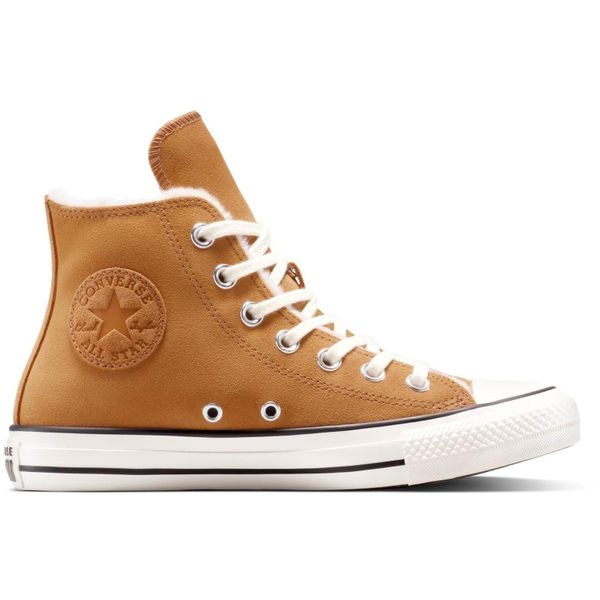 Buty sportowe Converse Chuck Taylor All Star Cozy Suede. Brązowe buty treningowe Converse, bez wzorów, z zamszu, bez zapięcia. Za 590.00 zł.