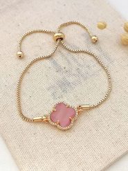 Atelier MIU Pozłacana bransoletka z elementem ozdobnym rozmiar: onesize. Żółte bransoletki atelier MIU, z agatem, pozłacane. Za 69.95 zł.