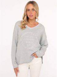 Zwillingsherz Bluza w kolorze szarym rozmiar: S/M. Szare bluzy Zwillingsherz, m, bez wzorów, bez ramiączek, bez kaptura. Za 171.68 zł.