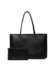Calvin Klein Torebka Emblem Aop Perfor Lthr Tote LV04F3359G Czarny. Czarne torebki klasyczne Calvin Klein, bez wzorów, ze skóry, bez dodatków. Za 1,099.00 zł.