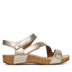 Sandały Josef Seibel. Żółte sandały Josef Seibel, bez wzorów, bez obcasa, na płaskiej podeszwie, bez zapięcia. Za 399.99 zł.