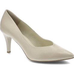 Beżowe Czółenka Clasicco Eleganckie Skórzane Buty. Brązowe czółenka Clasicco, bez wzorów, eleganckie, bez obcasa, bez zapięcia. Za 299.00 zł.