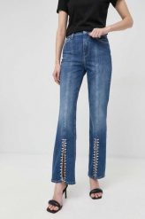 Guess jeansy 80's damskie high waist. Niebieskie jeansy Guess, s, z aplikacjami, z bawełny, z podwyższonym stanem. W wyprzedaży za 469.99 zł.