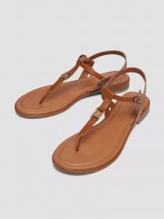 S.Oliver Sandały w kolorze jasnobrązowym rozmiar: 37. Brązowe sandały S.Oliver, bez wzorów, klasyczne, z otwartym noskiem, bez obcasa, bez zapięcia. Za 122.67 zł.