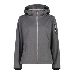 Kurtka damska turystyczna CMP 39A5016M. Szare kurtki przejściowe sportowe CMP, l, bez wzorów, z softshellu, z kapturem, trekkingowe. Za 340.00 zł.