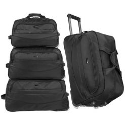 Torby podróżne zestaw 3w1 bagaż turystyczny na kółkach torba podróżna z wysuwanym uchwytem Peterson PTN TP8-SET3. Brązowe torby podróżne Peterson, bez wzorów, z tkaniny. Za 349.99 zł.