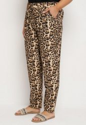 Panterkowe Spodnie Ozdobione Wiązaniem Tilandra. Jeansy Born2be, na lato, l, z aplikacjami, z jeansu. Za 29.99 zł.