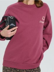 Bluza z nadrukiem na plecach SmileyWorld® - czerwony. Czerwone bluzy Sinsay, l, bez wzorów, bez kaptura, do biegania. Za 39.99 zł.