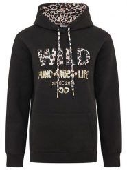 Zwillingsherz Bluza "Wild Free" w kolorze czarnym rozmiar: S/M. Czarne bluzy Zwillingsherz, m, bez wzorów, bez ramiączek, z kapturem. Za 198.56 zł.