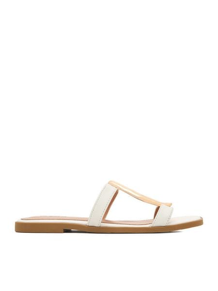 MEXX Klapki EO-WS5037-01 Biały. Białe klapki Mexx, bez wzorów, ze skóry, bez obcasa, bez zapięcia. Za 249.99 zł.