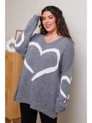 Curvy Lady Sweter w kolorze szarym rozmiar: 44/46. Szare swetry Curvy Lady, bez wzorów, ze splotem, klasyczne, bez ramiączek. Za 128.25 zł.