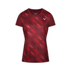 Koszulka sportowa damska VICTOR T-44102 D r. XS. Czerwone t-shirty sportowe Victor, xs, bez wzorów, z poliesteru, bez ramiączek. Za 237.00 zł.