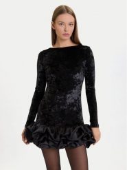 Eleh Sukienka koktajlowa EFW250383 Czarny Regular Fit. Czarne sukienki Eleh, bez wzorów, z syntetyku, wizytowe, bez kołnierzyka, bez ramiączek. Za 719.99 zł.