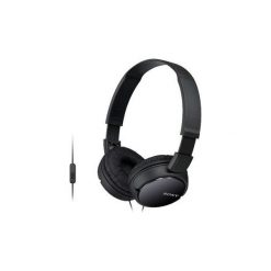 Słuchawki nauszne SONY MDRZX110APB z mikrofonem Czarny. Czarne słuchawki nauszne Sony. Za 59.99 zł.