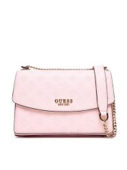 Guess Torebka Phoebe HWPD96 65210 Różowy. Czerwone listonoszki Guess, z aplikacjami, ze skóry, bez dodatków. Za 399.99 zł.