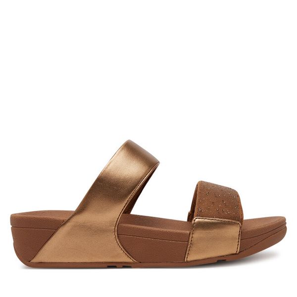 Klapki FitFlop. Brązowe klapki FitFlop, bez wzorów, bez obcasa, bez zapięcia. Za 289.99 zł.