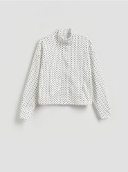 Bluza w groszki - wielobarwny. Bluzy Reserved, l, bez wzorów, z dzianiny, klasyczne, bez ramiączek, bez kaptura. Za 139.99 zł.