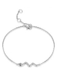 Les Favorites Srebrna bransoletka z elementem ozdobnym rozmiar: onesize. Szare bransoletki Les Favorites, z cyrkonią, srebrne. Za 130.99 zł.