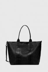 Answear Lab torebka skórzana kolor czarny. Czarne shopper bag Answear Lab, bez wzorów, na ramię, bez dodatków. Za 299.99 zł.