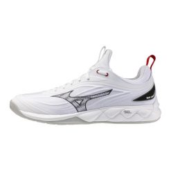 Buty halowe Mizuno Wave Luminous. Białe buty do biegania Mizuno, bez wzorów, z materiału, bez zapięcia, do biegania, mizuno wave. Za 659.99 zł.