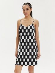 Vans Sukienka letnia Benton Checker Cami Dress VN000GB3 Czarny Slim Fit. Czarne sukienki Vans, s, bez wzorów, z syntetyku, bez kołnierzyka, bez ramiączek. Za 149.99 zł.