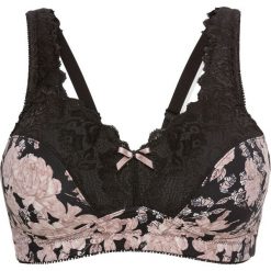 Biustonosz "minimizer" bez fiszbinów bonprix czarno-jasny brunatny z nadrukiem. Biustonosze marki bonprix. Za 54.99 zł.