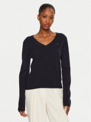 Tommy Hilfiger Sweter WW0WW43505 Granatowy Regular Fit. Niebieskie swetry Tommy Hilfiger, xxs, bez wzorów, z wełny, bez ramiączek. Za 559.99 zł.